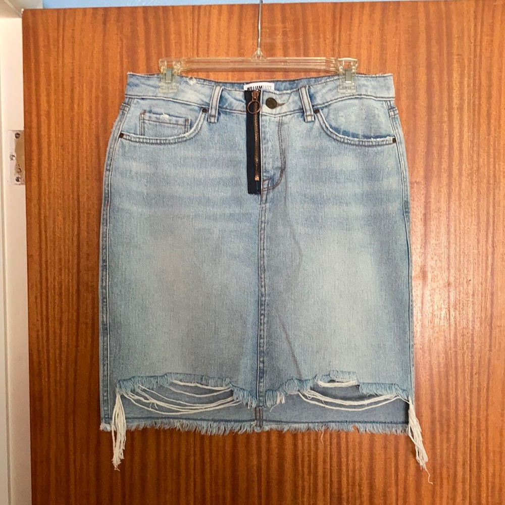William Rast Distressed Jean Skirt